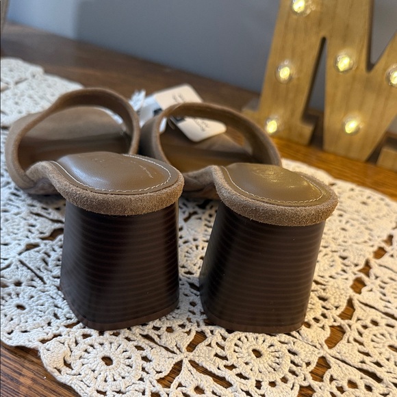 Jason Wu Tan Suede Mules w/Stacked Wood Heels, NWT - Picture 5 of 7